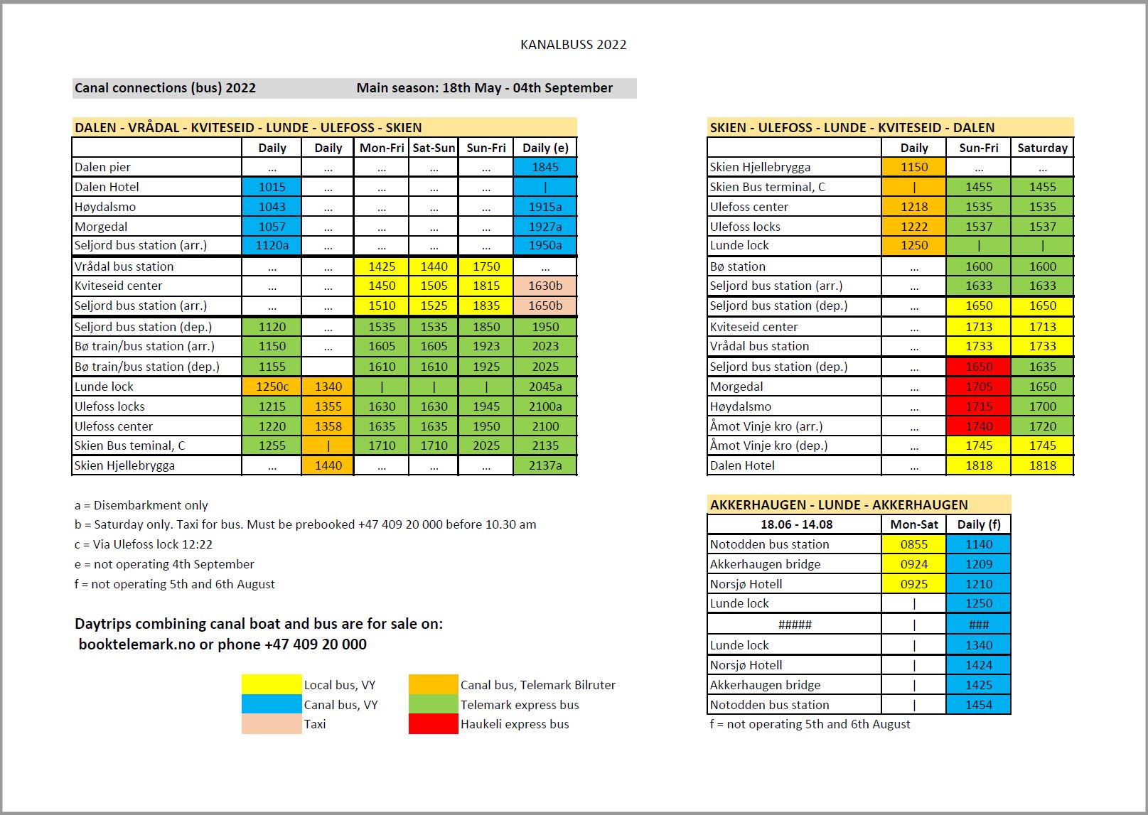 Bus schedule 2022