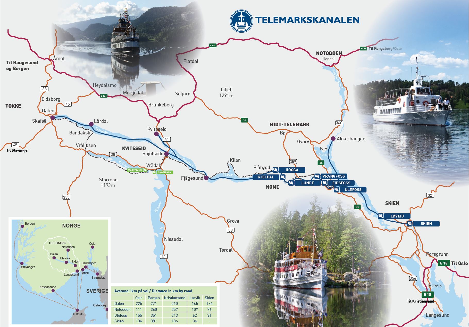 Map of the Telemark Canal